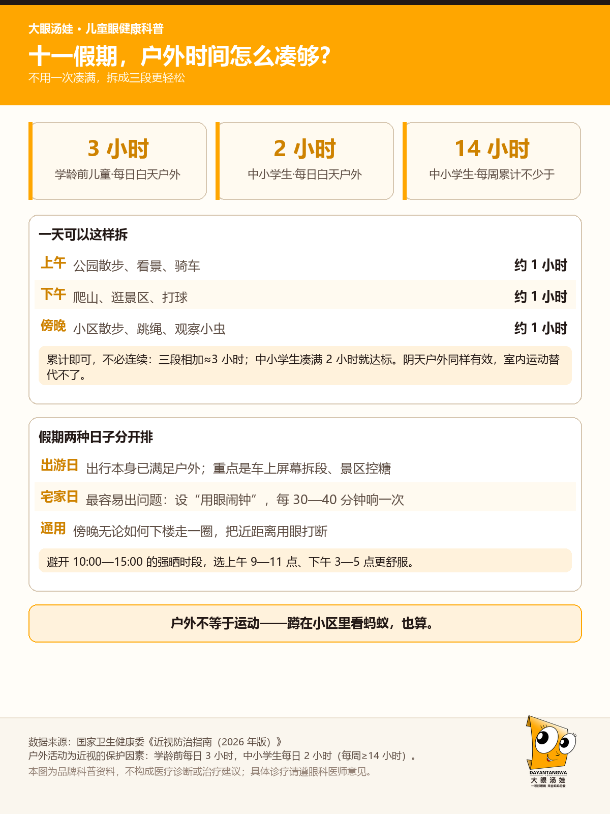 十一假期户外时间拆段安排